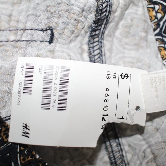 H&M Paisley Styled Printed Slim Trousers NWT Size 12 - Picture 10 of 13